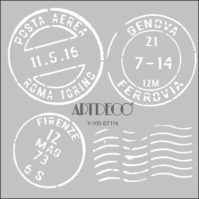 ARTDECO STENCİL 30X30CM İTALYAN POSTA PULU114