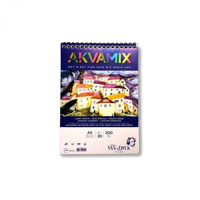 VAN DYCK VD300005 AKVAMIX WET&DRY A5 ÜSTTEN SPİRALLİ MICROPERFORELİ 20 YAPRAK