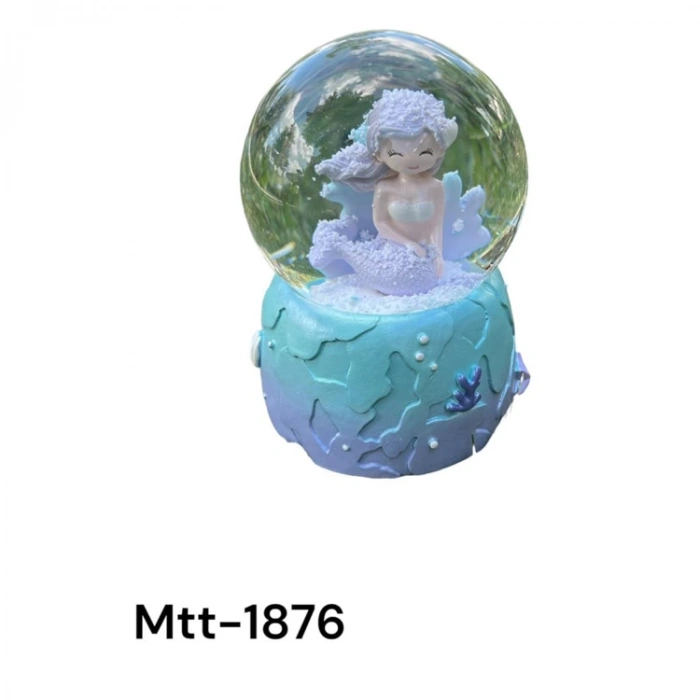 MOTTO MTT-1876 PİLLİ IŞIKLI MÜZİKLİ ÜFLEMELİ KAR KÜRESİ BÜYÜK BOY -  MERMAID AND PEARL