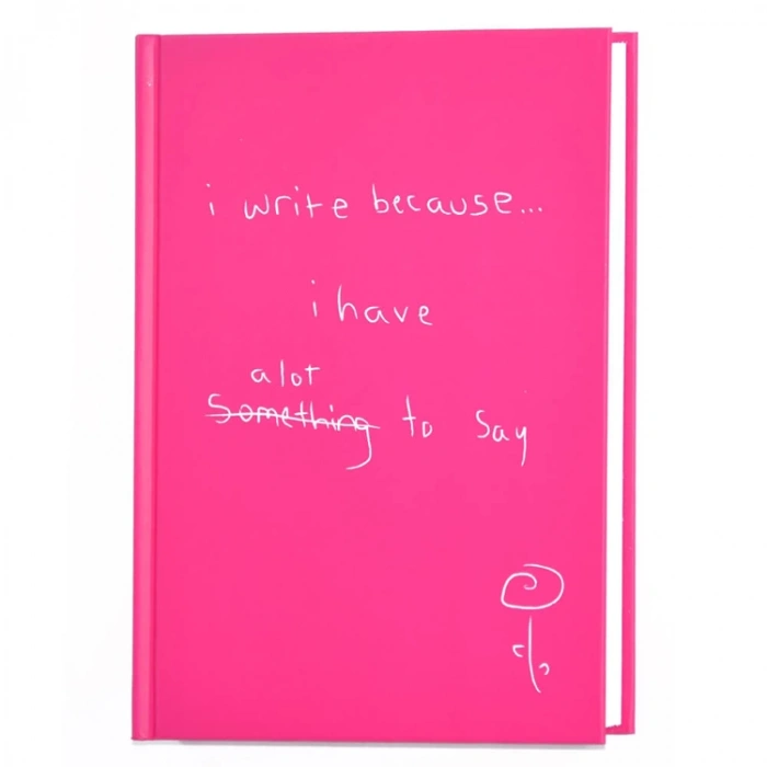 DEFFTER I WRITE BECAUSE / I HAVE A LOT TO SAY SERT KAPAK A5 ÇİZGİLİ DEFTER 96 YP
