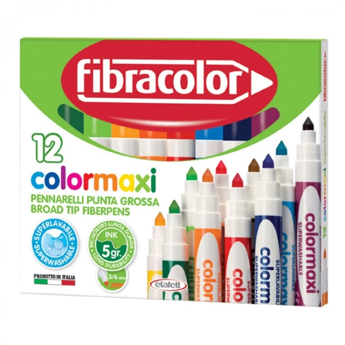 FİBRACOLOR COLORMAXİ YIKANABİLİR SUBECKS JUMBO KEÇELİ KALEM 12li