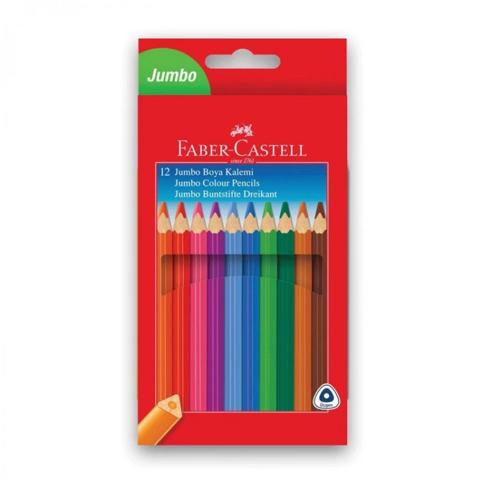 FABER 12 RENK JUMBO BOYA KALEMİ TAM BOY ÜÇGEN