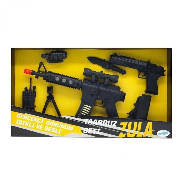 MEGA MGA02143 ZULA TAARRUZ SETİ SESLİ IŞIKLI GERÇEKÇİ GÖRÜNÜM OYUNCAK SİLAH