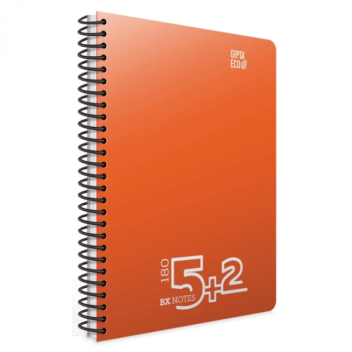 GIPTA ECO BX NOTES A4 SPİRALLİ SEPERATÖRLÜ 5+2  PP KAPAK 180 YP DEFTER