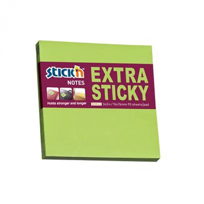 GIPTA STICKN 76X76 NEON YEŞİL EXTRA YAPIŞKANLI NOTLUK 90 YP.