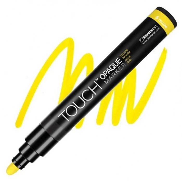 TOUCH OPAQUE SU BAZLI MARKER KALEM 1.5-2.3mm - MEDIUM PACK YELLOW 6 - SH8613003-2018