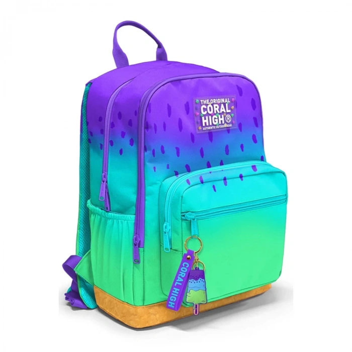 CORAL HIGH 23637 KIDS MOR LİLA RENK GEÇİŞLİ DÖRT BÖLMELİ SIRT ÇANTASI