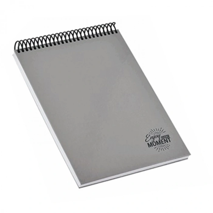MİKRO TREND PASTEL GRİ SPİRALLİ SERT KAPAK 17X24 120YP. ÇİZGİLİ NOT DEFTERİ