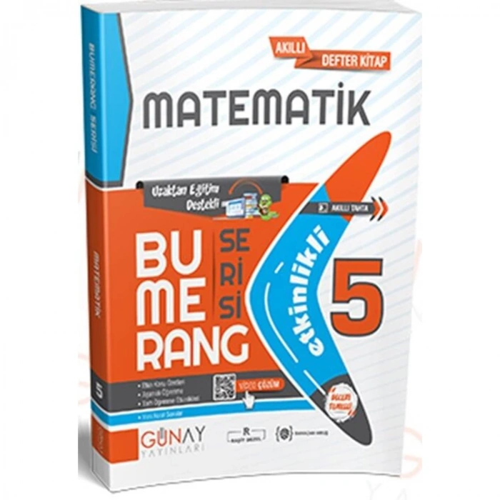 GÜNAY 5. SINIF BUMERANG ETKİNLİKLİ MATEMATİK AKILLI DEFTER KİTAP SORU BANKASI