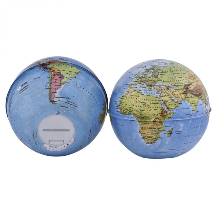 GÜRBÜZ MİNİ GLOBE BANK FİZİKİ KÜRE KUMBARA 10 CM