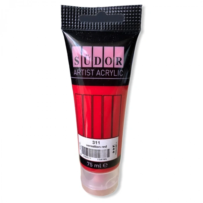 SÜDOR MA075-311 AKRİLİK BOYA 75 ML VERMİYON KIRMIZI
