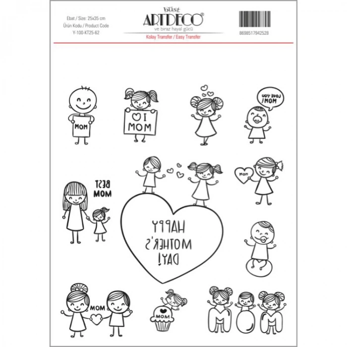 ARTDECO KOLAY TRANSFER 25X35CM DESEN NO:62