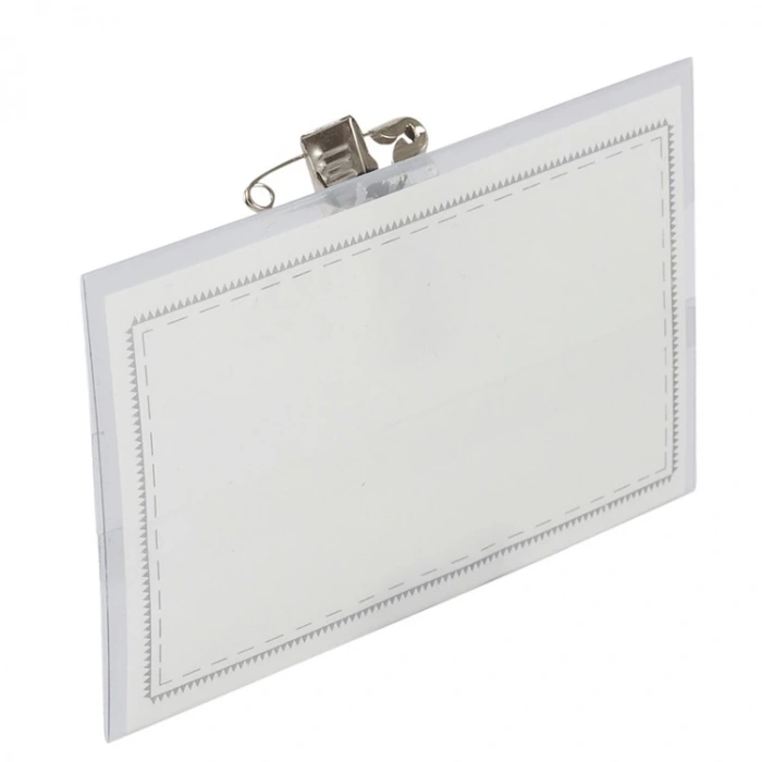 KRAF KOKART YATAY ŞEFFAF İĞNELİ SERT KLİPSLİ YAKA KARTI  505G - TEKLİ