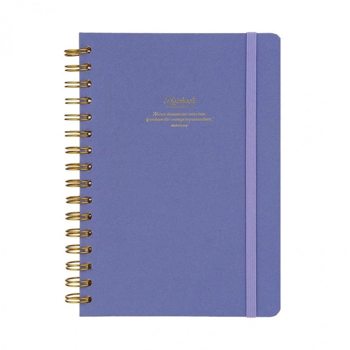 VICTORIAS JOURNALS 1605 CANVAS SERT KAPAK A5  100gr.160 SYF. NOKTALI DEFTER MOR