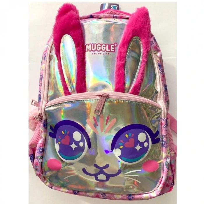 MUGGLE MU-7648 BUNNY PEMBE 3 BÖLMELİ SIRT ÇANTASI
