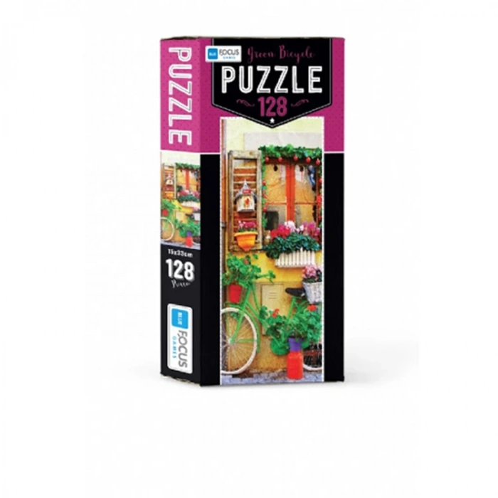 BLUE FOCUS BF203 GREEN BICYCLE PUZZLE YAPBOZ 15x33cm 128 PARÇA