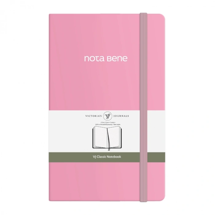 VICTORIAS JOURNALS NOTE BENE 9223 CLASSIC NOTEBOOK SERT KAPAK 13x21cm 70gr.400 SYF. ÇİZGİLİ DEFTER PEMBE