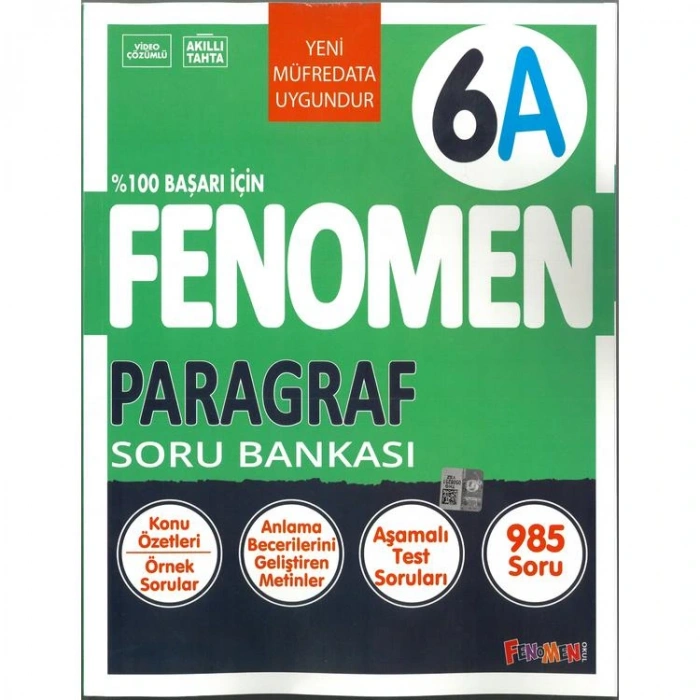 FENOMEN 6. SINIF PARAGRAF A SORU BANKASI