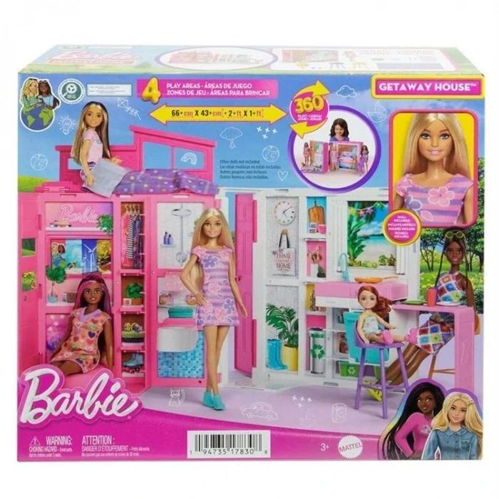 MATTEL MTL-HRJ77 BARBIENIN YENİ PORTATİF TATİL EVİ OYUN SETİ 3+