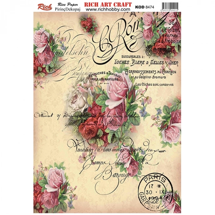 RİCH 8474 PİRİNÇ DEKOPAJ KAĞIDI