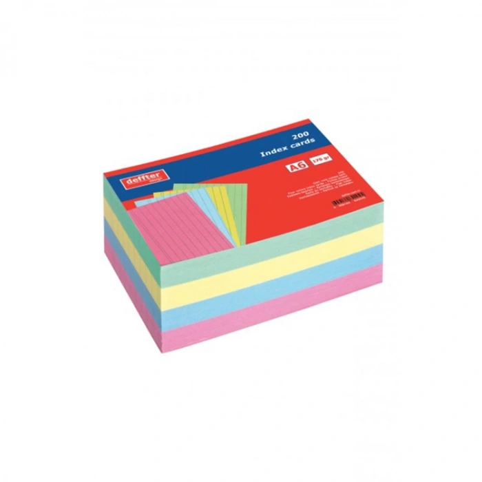 DEFFTER INDEX KARTI A6 / 4 RENK ÇİZGİLİ