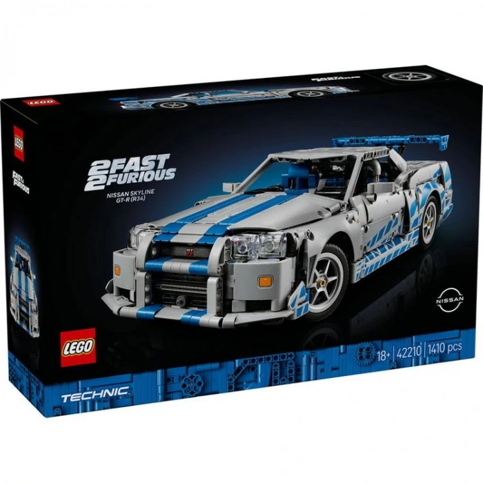 LEGO TECHNIC 42210 FAST FURIOUS NISSAN SKYLINE GT-R R34 1410 PARÇA 18+