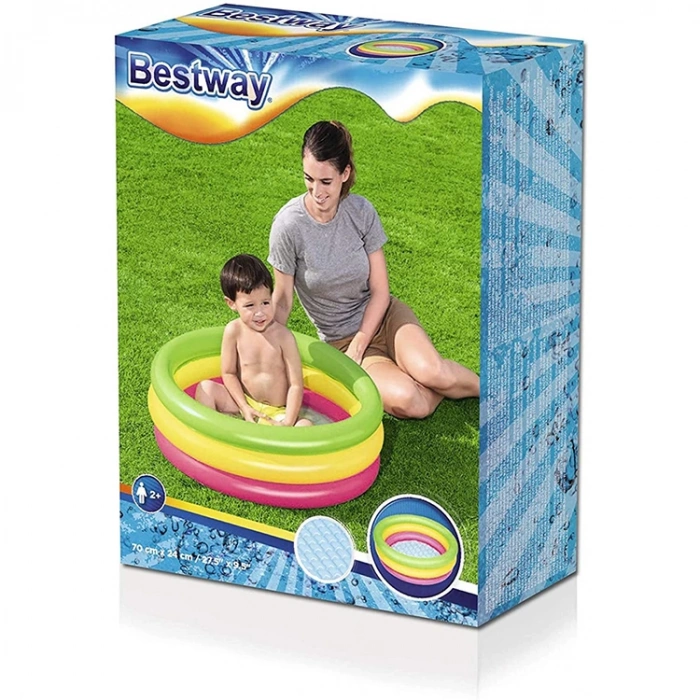 BESTWAY BW51128 ŞİŞME TABAN 3 HALKALI YUVARLAK ŞİŞME ÇOCUK HAVUZU 70x24cm KUTULU