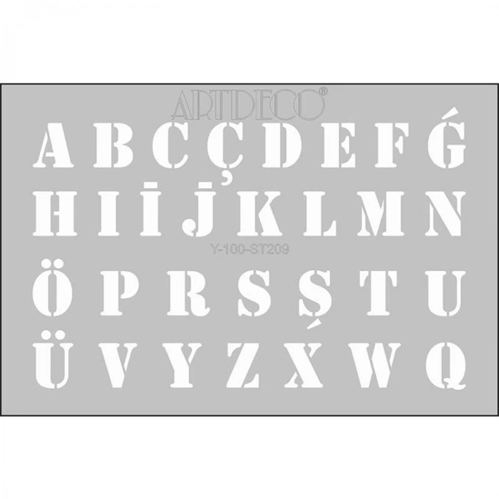 ARTDECO STENCİL A4  HARFLER 209