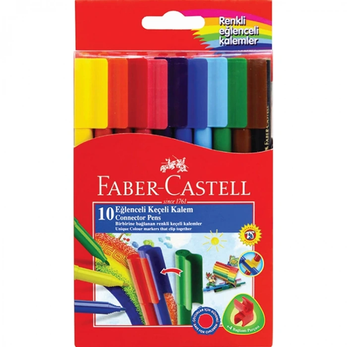 FABER CASTELL EĞLENCELİ KEÇELİ KALEMİ 10LU
