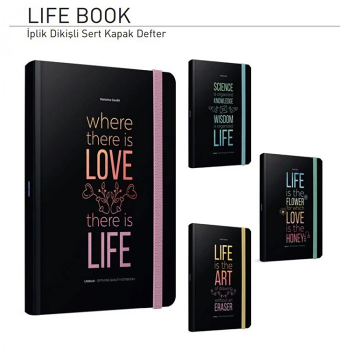 GIPTA LIFE-BOOK İPLİK DİKİŞLİ SERT KAPAK DEFTER A5 120YP. ÇİZGİLİ