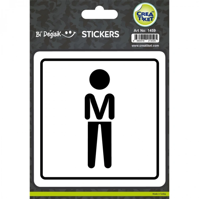 CREA Bİ DEĞİŞİK STICKER - M WC İŞARETİ ERKEK 1459