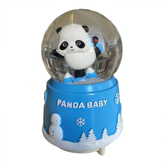 CEREN HDY0087 ORTA BOY (B) HEDİYELİK MÜZİKLİ IŞIKLI KAR ATAN KAR KÜRESİ (PİLLİ) PANDA BABY