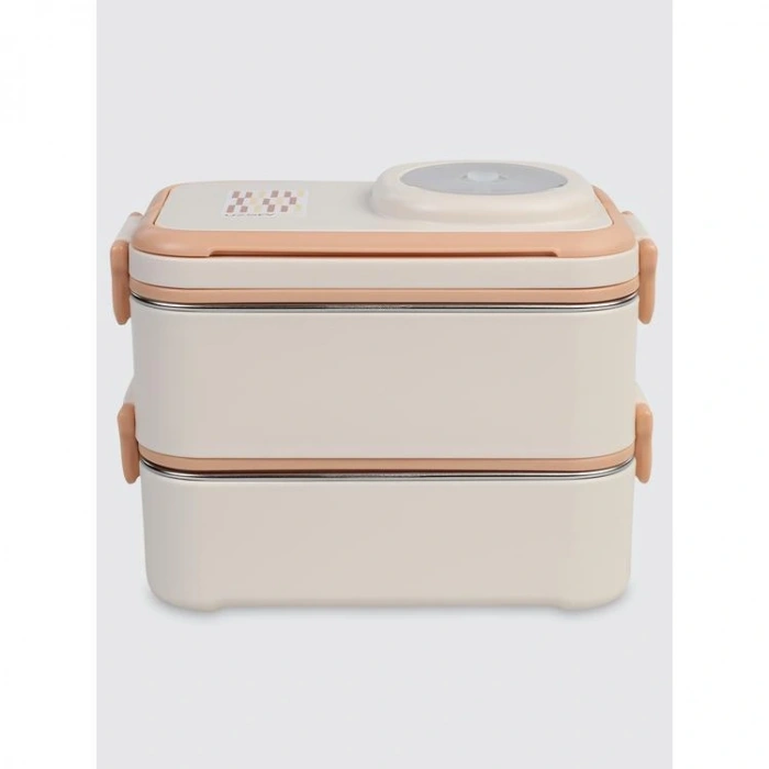 UZSPACE VGN-8023-8052 PASLANMAZ ÇELİK YEMEK KABI - LUNCH BOX  1200 ML PEACH WHITE
