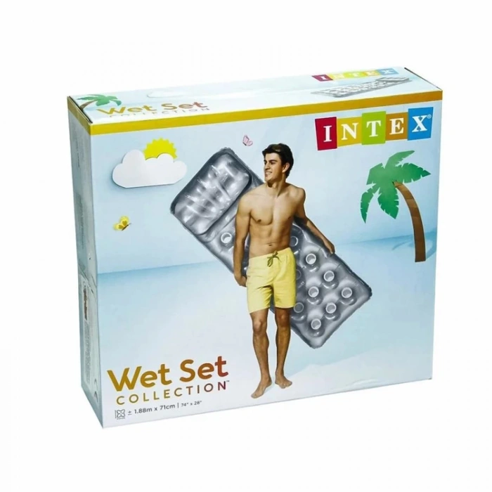 İNTEX WET SET 58894EU ŞİŞİRİLEBİLİR GÜMÜŞ BARDAKLI YATAK 188x71cm