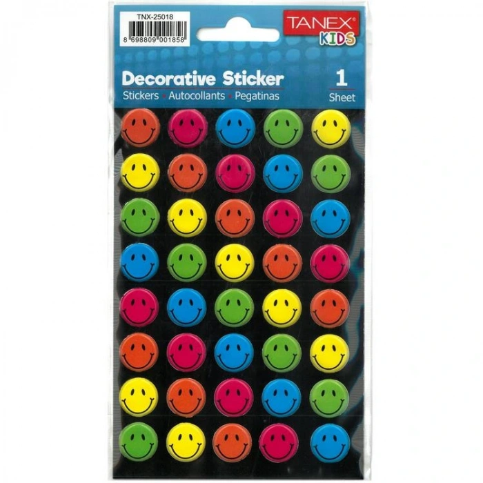 TANEX KIDS TNX-25018 DEKORATİF ETİKETLER - GÜLEN YÜZLER SERİSİ STICKER
