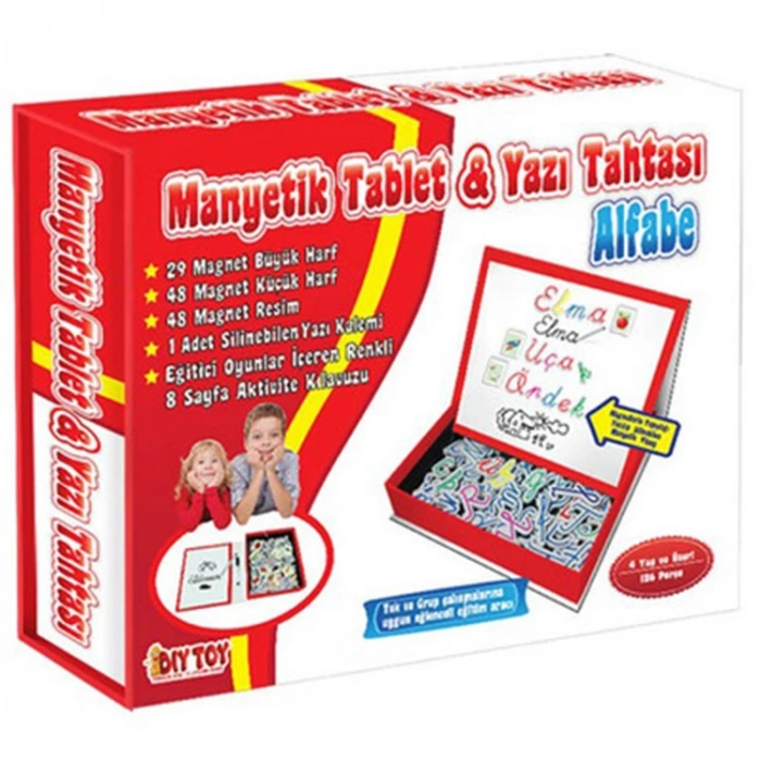 DİYTOY MANYETİK TABLET ALFABE EĞİTİM SETİ VE YAZI TAHTASI 97 PARÇA