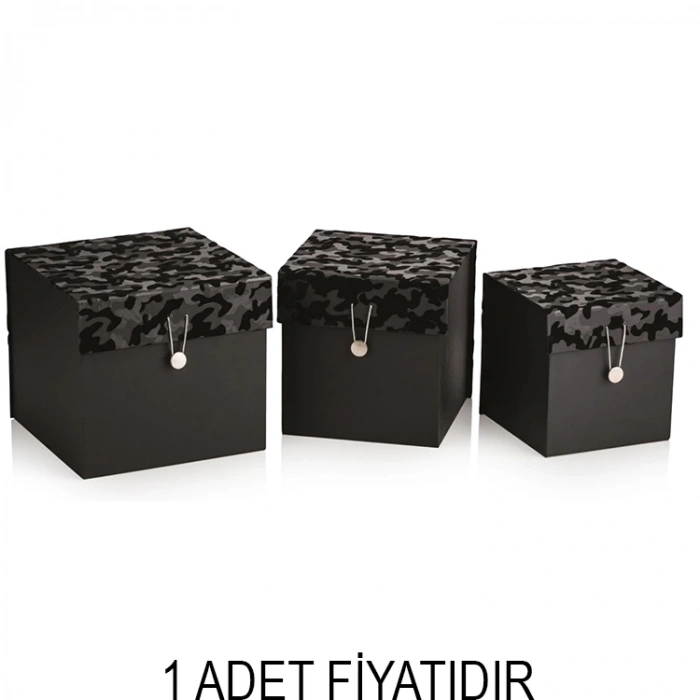 GIPTA CAMOUFLAGE DİK BOY HEDİYE KUTUSU SİYAH BX8233 C 205x205x185mm