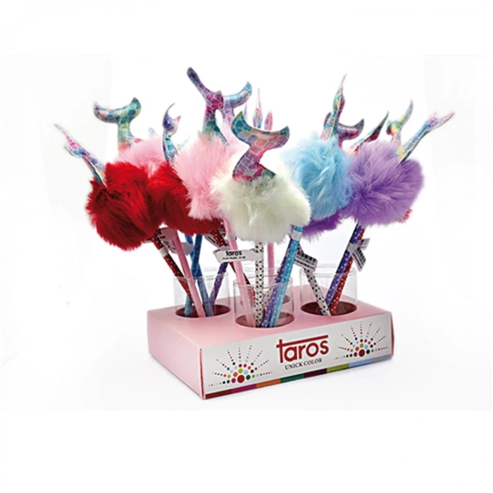 TAROS 4138 UNICK COLOR DENİZ KIZI PONPONLU TÜKENMEZ KALEM