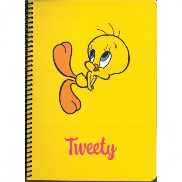 MABBELS 388142 TWEETY 17x24 SPİRALLİ KARTON KAPAK ÇİZGİLİ DEFTER