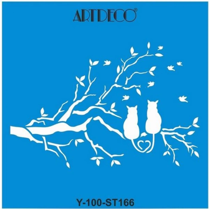 ARTDECO STENCİL 30X30CM KEDİ AŞKI 166