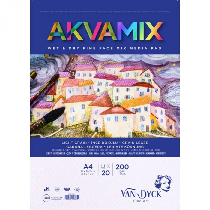 VAN DYCK VD300004 AKVAMIX WET&DRY A4 ÜSTTEN SPİRALLİ MICROPERFORELİ 20 YAPRAK