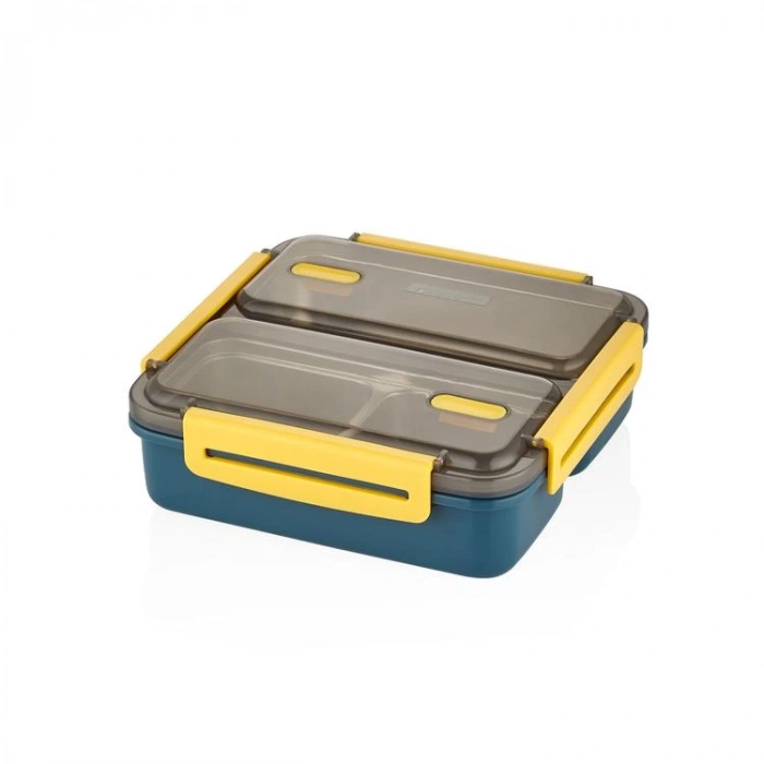 VAGONLİFE PASLANMAZ ÇELİK ÜÇ BÖLMELİ YEMEK KABI - LUNCH BOX BL50350-3 950 ML MAVİ
