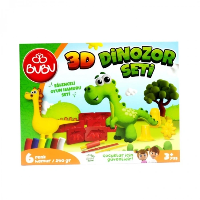 BU-BU OH0012 OYUN HAMURU SETİ 3D DİNOZORLAR (L)
