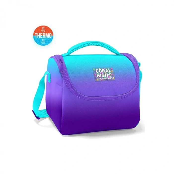 CORAL HIGH 11763 KIDS TURKUAZ MOR RENK GEÇİŞLİ THERMO BESLENME ÇANTASI