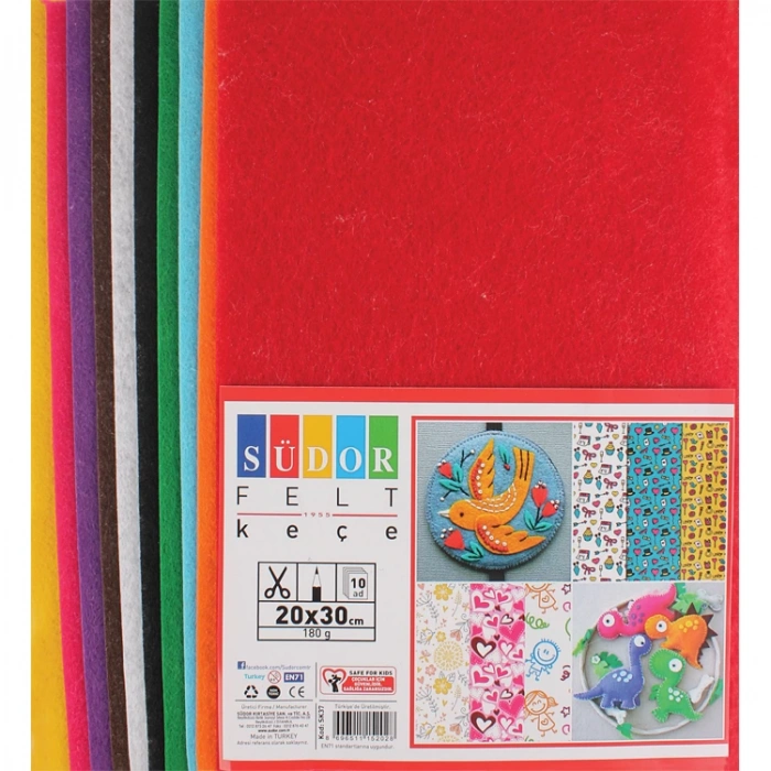 SÜDOR SK37 20X30 CM 10 RENK 180 G KEÇE