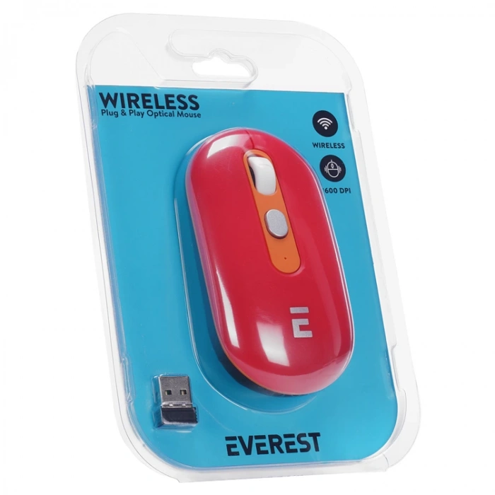 EVEREST SMW-444 USB 2.4Ghz OPTİK WIRELESS MOUSE KIRMIZI