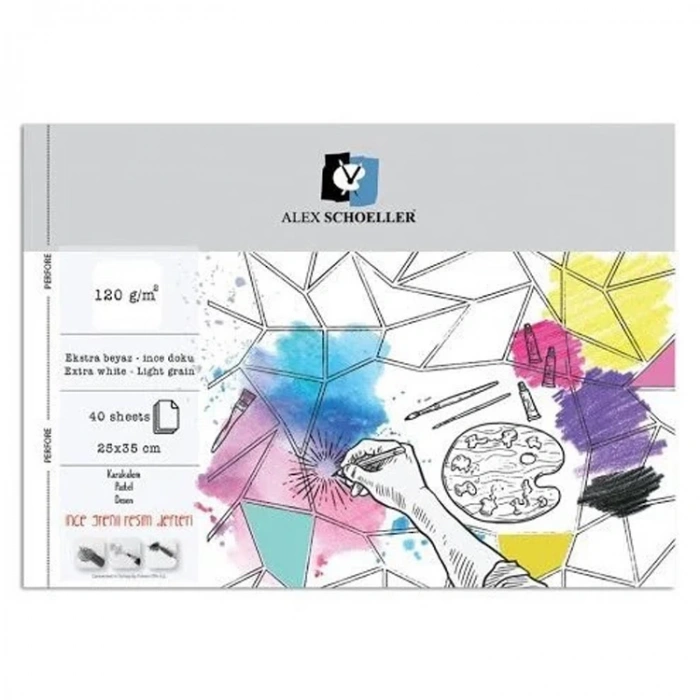 ALEX SCHOELLER SPİRALLİ RESİM DEFTERİ 35x50 120g 40YP. ALX-787