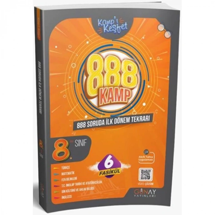 GÜNAY 8. SINIF 888 SORUDA İLK DÖNEM TEKRARI KAMP KİTABI