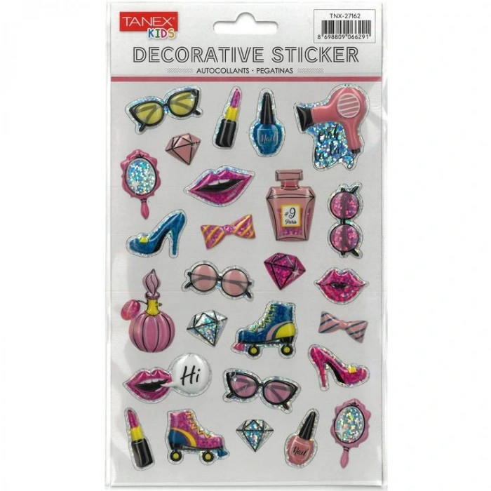 TANEX KIDS TNX-27162 DEKORATİF ETİKETLER - SÜSLÜ AKSESUARLAR SERİSİ STICKER - TEKLİ