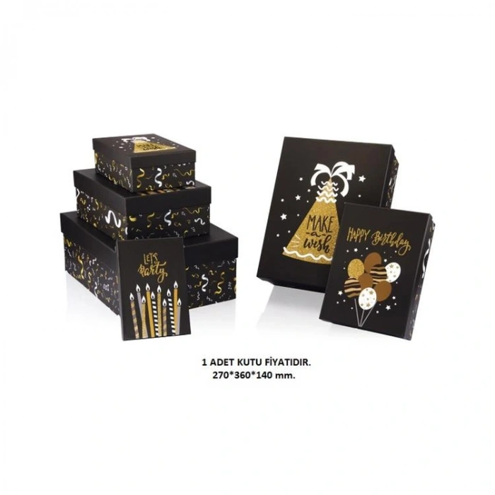 GIPTA HİBA DİKDÖRTGEN HEDİYE KUTUSU BX2806 F NO:6 270x360x140 mm - TEKLİ